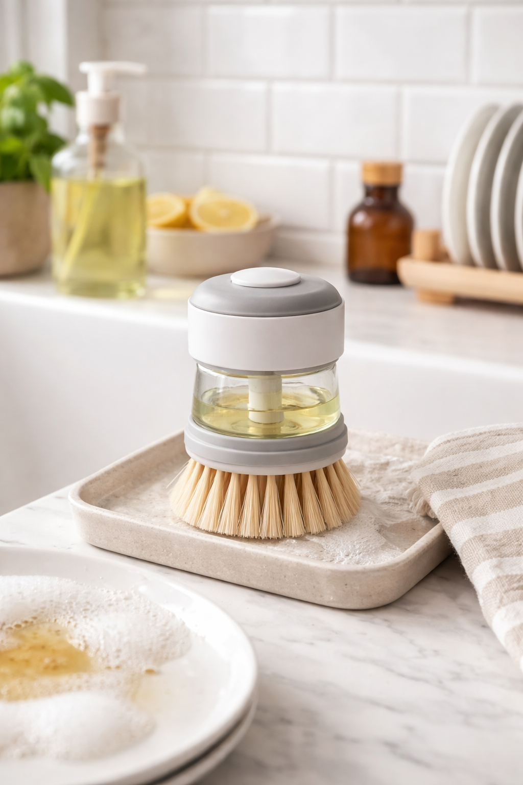 Upgrade Your Kitchen Routine: Why a Soap Dispenser Palm Dish Brush is a Must-Have